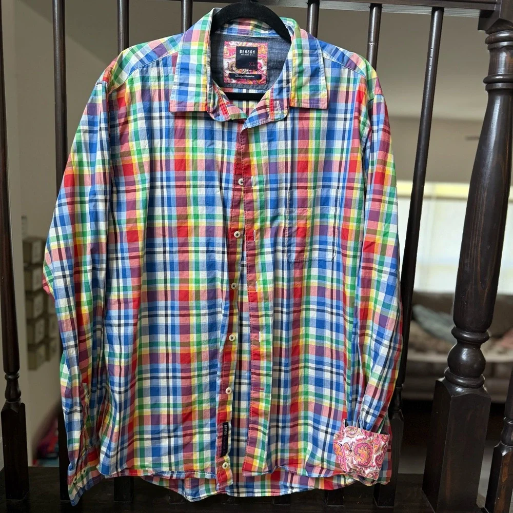 Benson - Cobb Studios Multicolor Plaid Button Down Shirt - Picture 1 of 3
